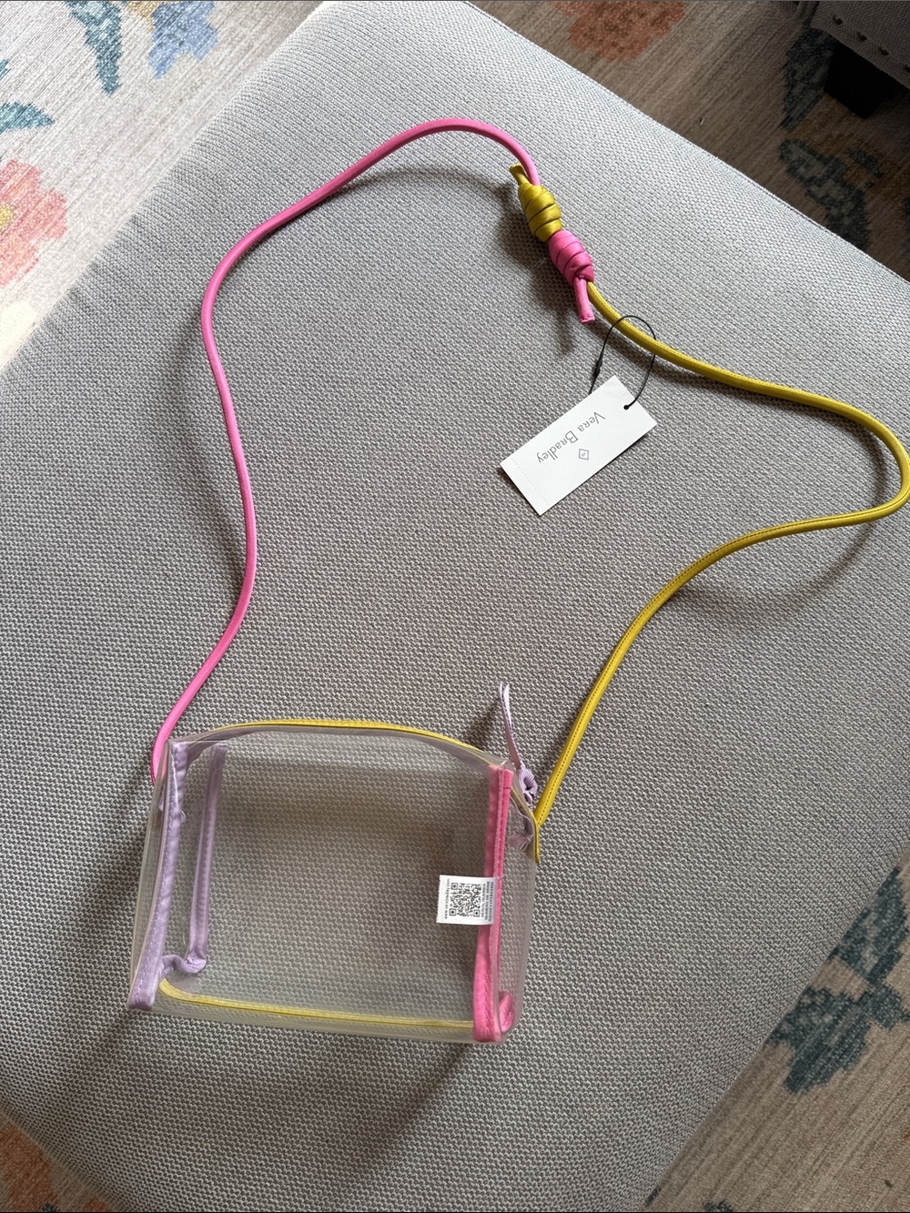 Vera Bradley Clear Crossbody with Pink and Yellow Trim